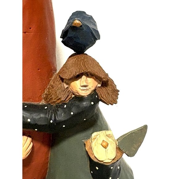 Williraye Studios 2000 Retired Girl w Crow & Man Holding a Carrot Candleholder - Picture 6 of 8